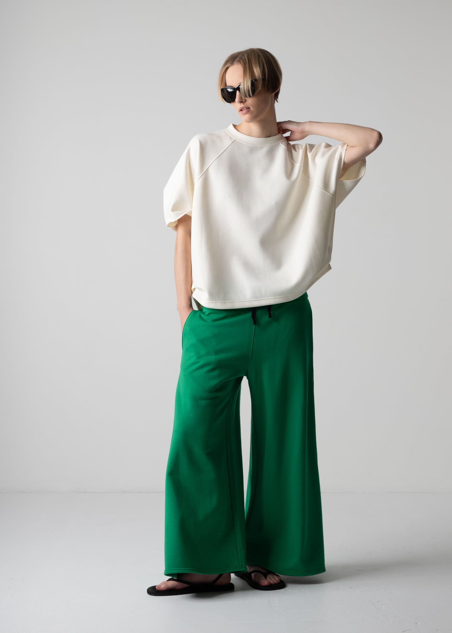 10 HELLEN PENTAGON TOP / DOUBLE AIR COTTON BLEND JERSEY - C12