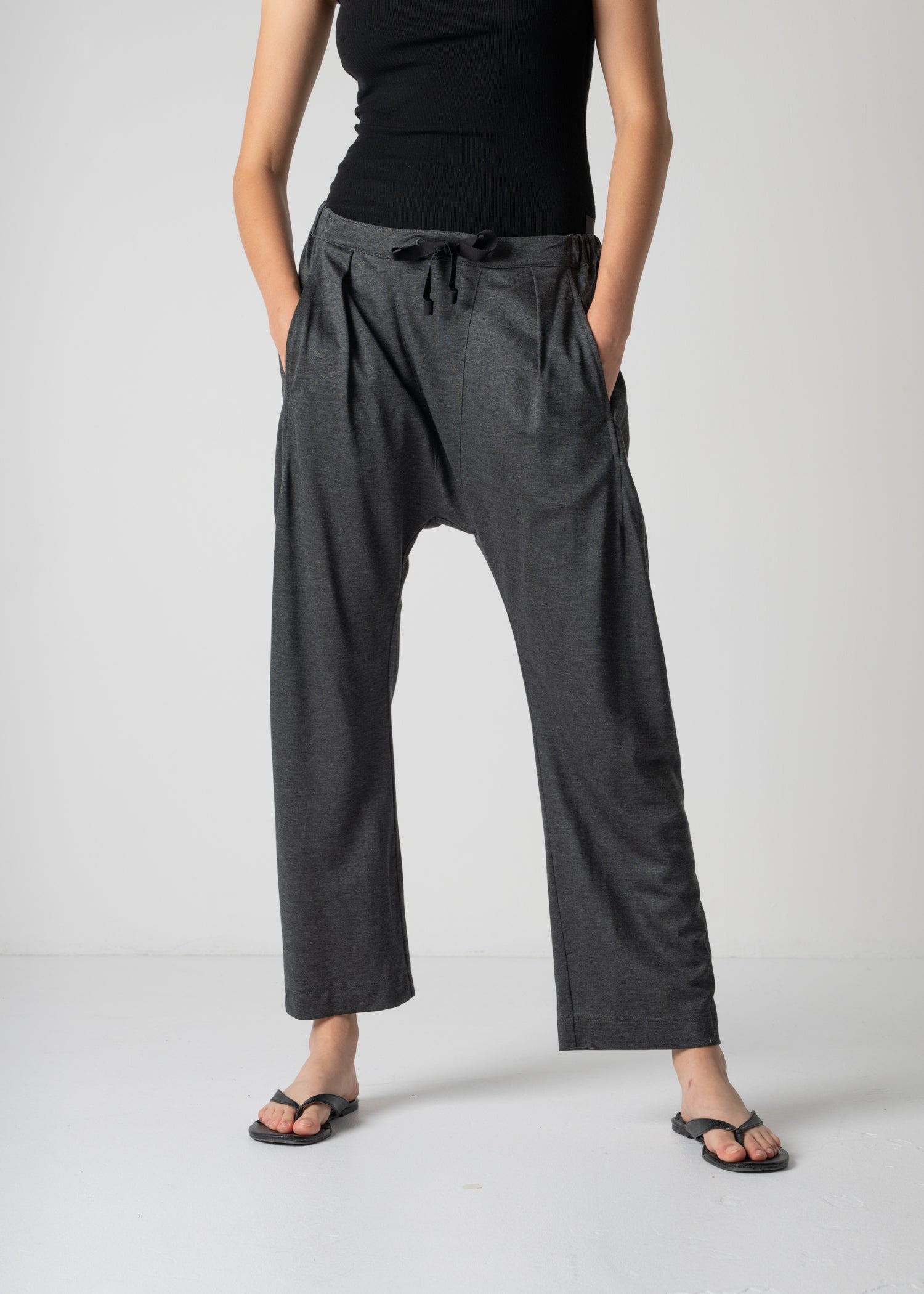 Sarouel trousers, charcoal, cogthebigsmoke, one size fits all, sustainable fashion, less is more, made in Japan, quiet luxury, minimalist