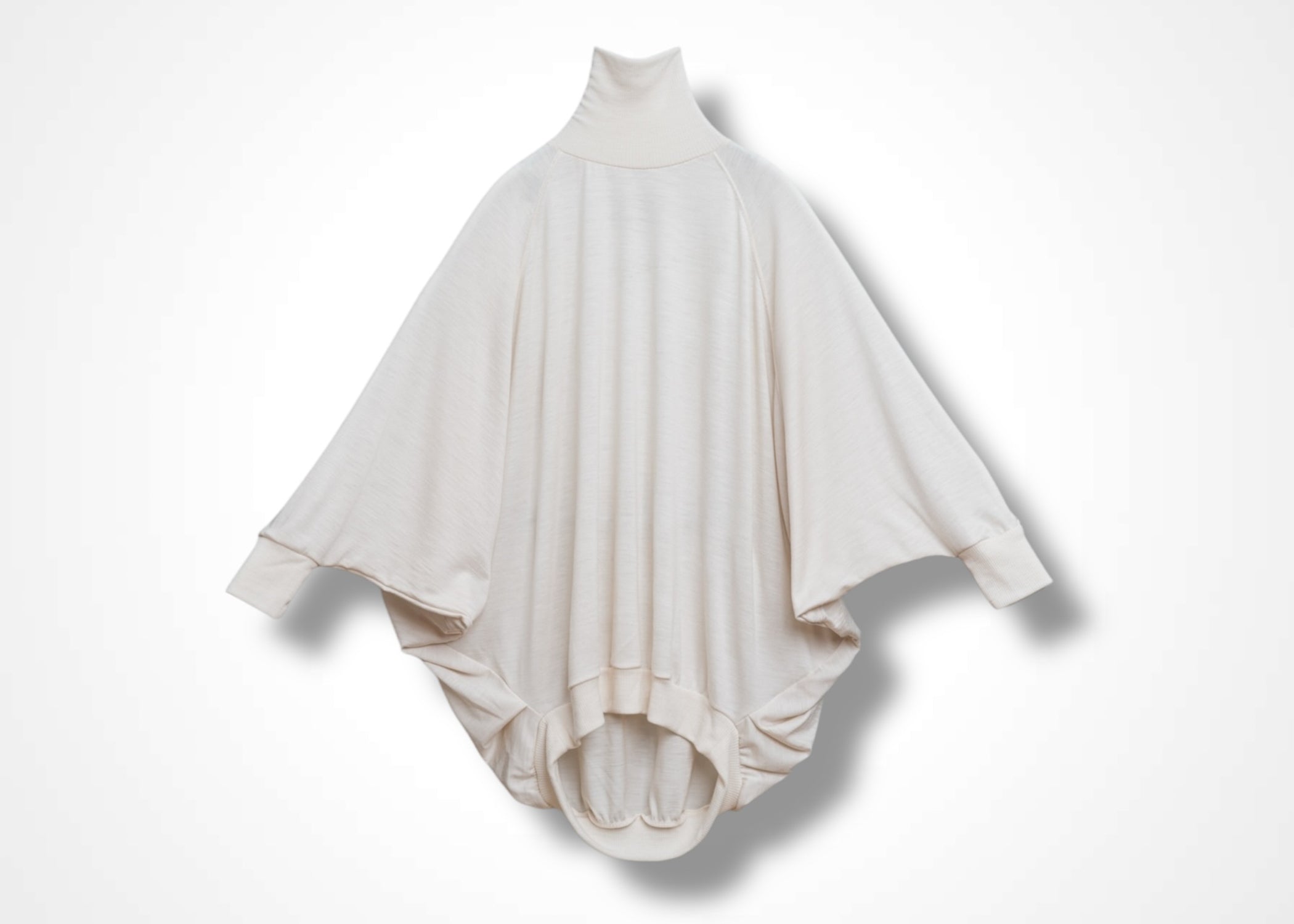 38 MATILDA POLLO NECK ABANICOS TOP / HIGH GAUGE PURE WOOL JERSEY - C13