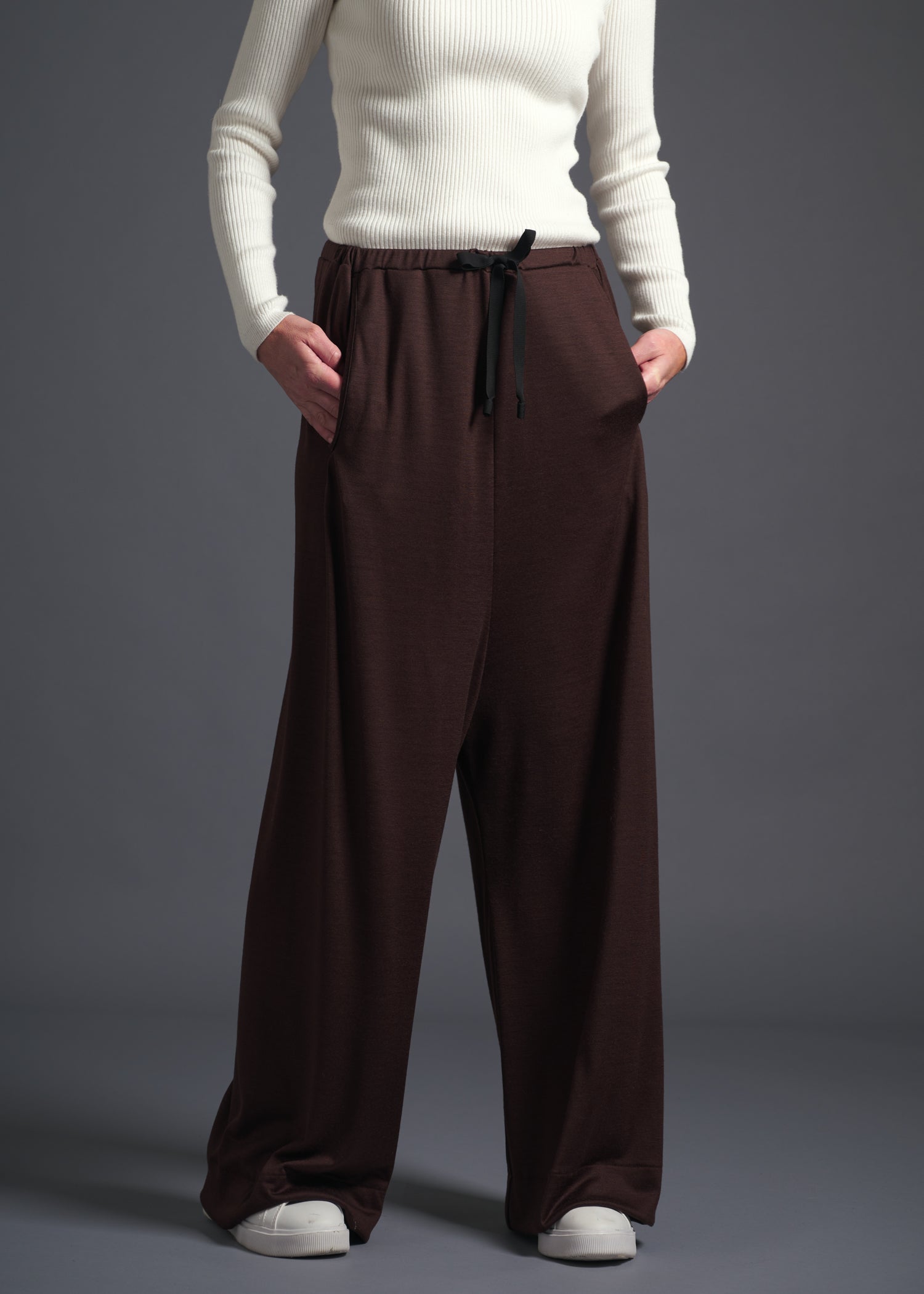 40 ALISON TROUSERS / HIGH GAUGE PURE WOOL JERSEY - C13