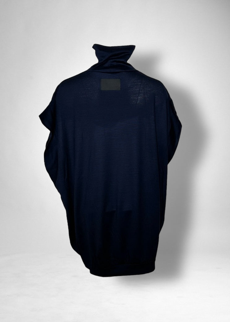 48 KENNA FRENCH HIGH-NECK TOP / HIGH GAUGE PURE WOOL JERSEY - C11