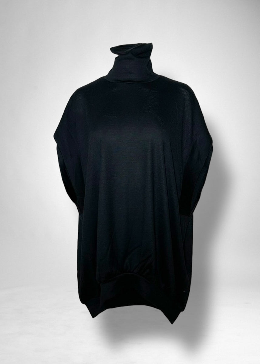 48 KENNA FRENCH HIGH-NECK TOP / HIGH GAUGE PURE WOOL JERSEY - C11
