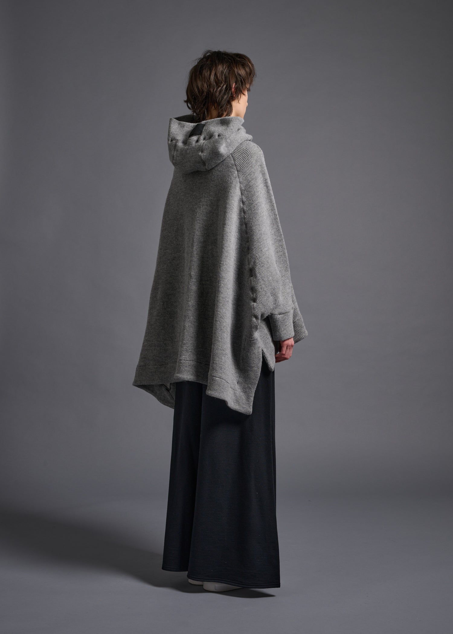Relaxed Hoody Top, lt grey, cogthebigsmoke, one size fits all, sustainable fashion, less is more, made in Japan, quiet luxury, minimalist