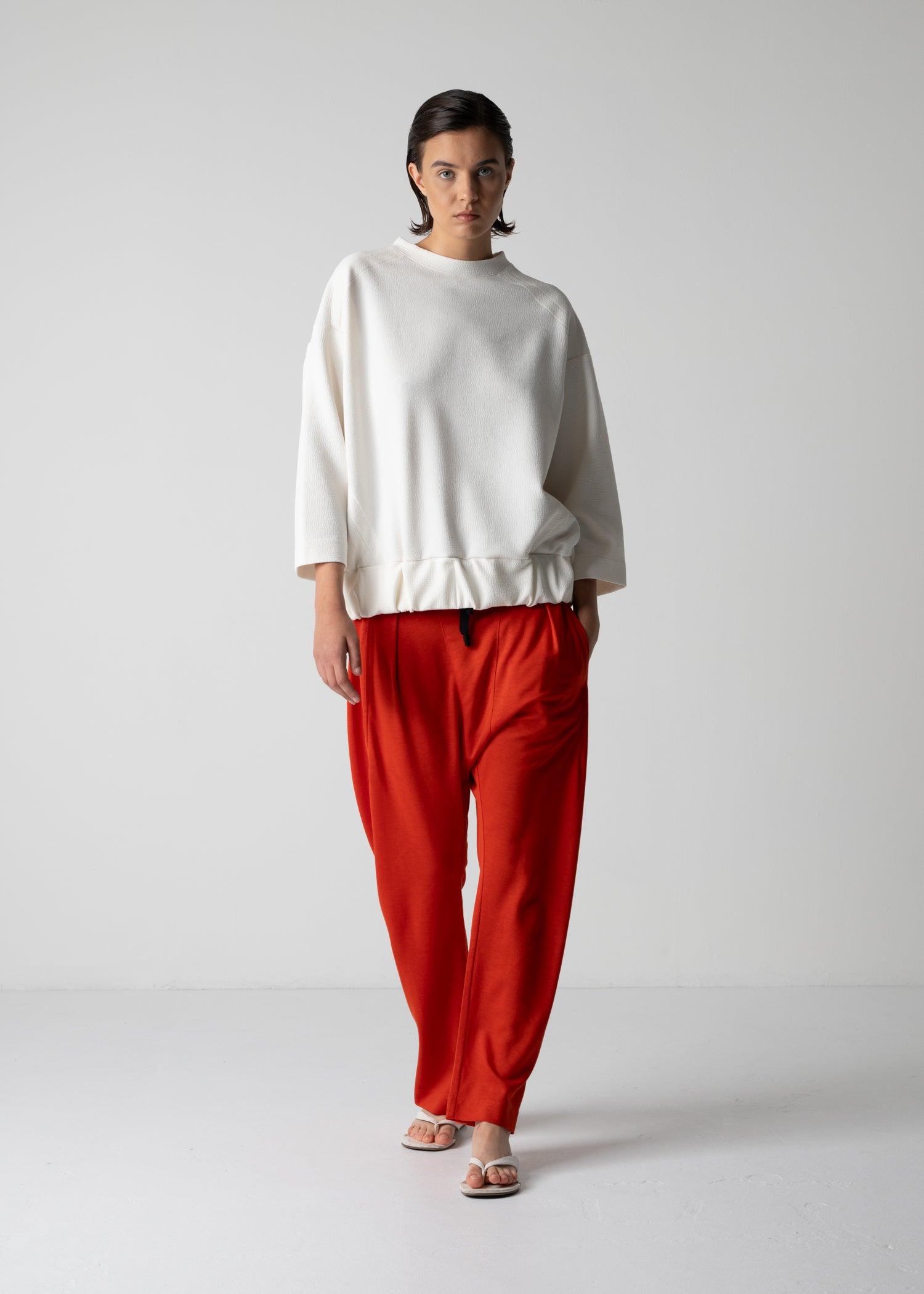 crew neck top, white, cogthebigsmoke, one size fits all, sustainable fashion, less is more, made in Japan, quiet luxury, minimalist