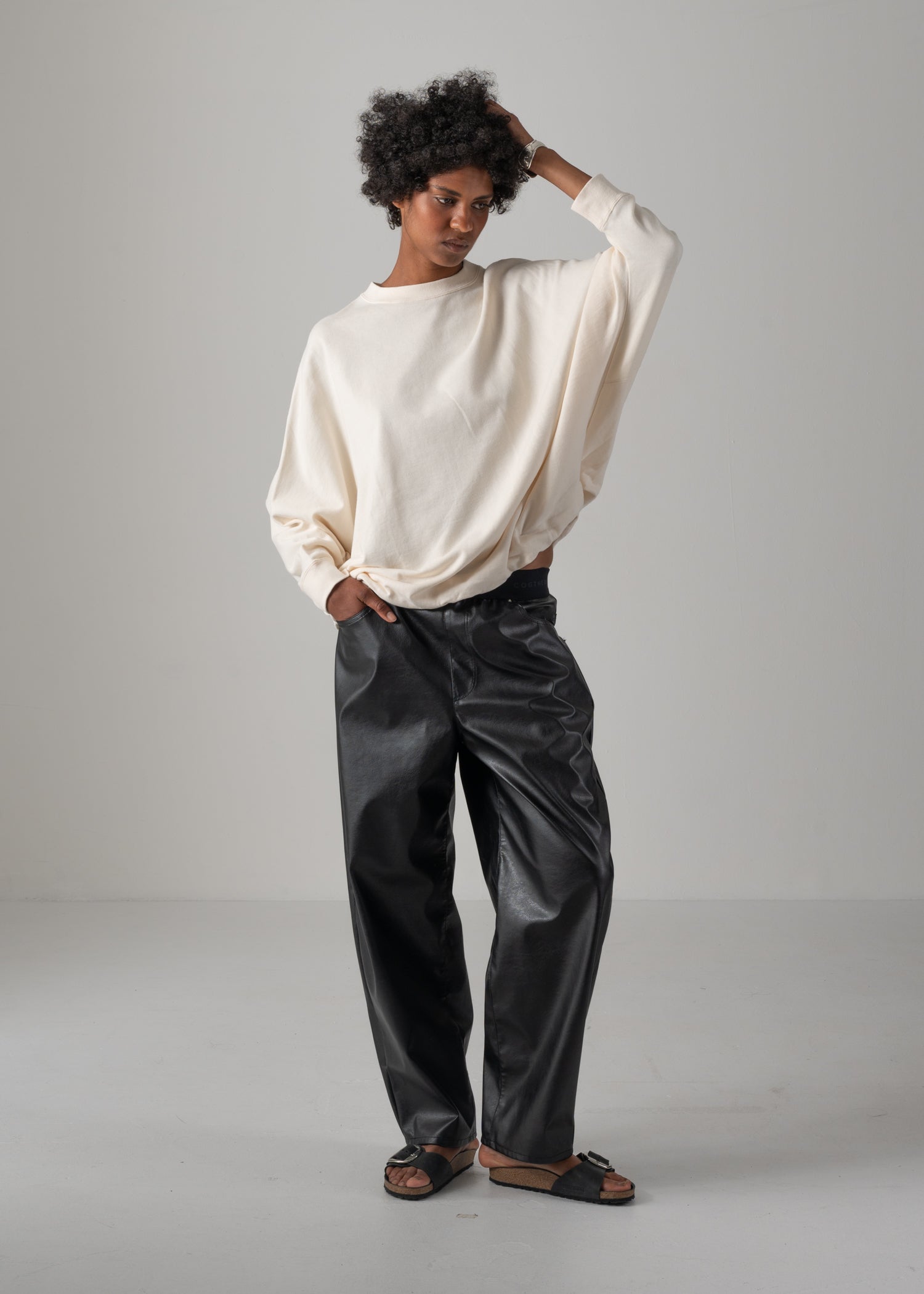 NAOMI STINGRAY TOP, クルーネックドルマンスリーブスウェットトップ