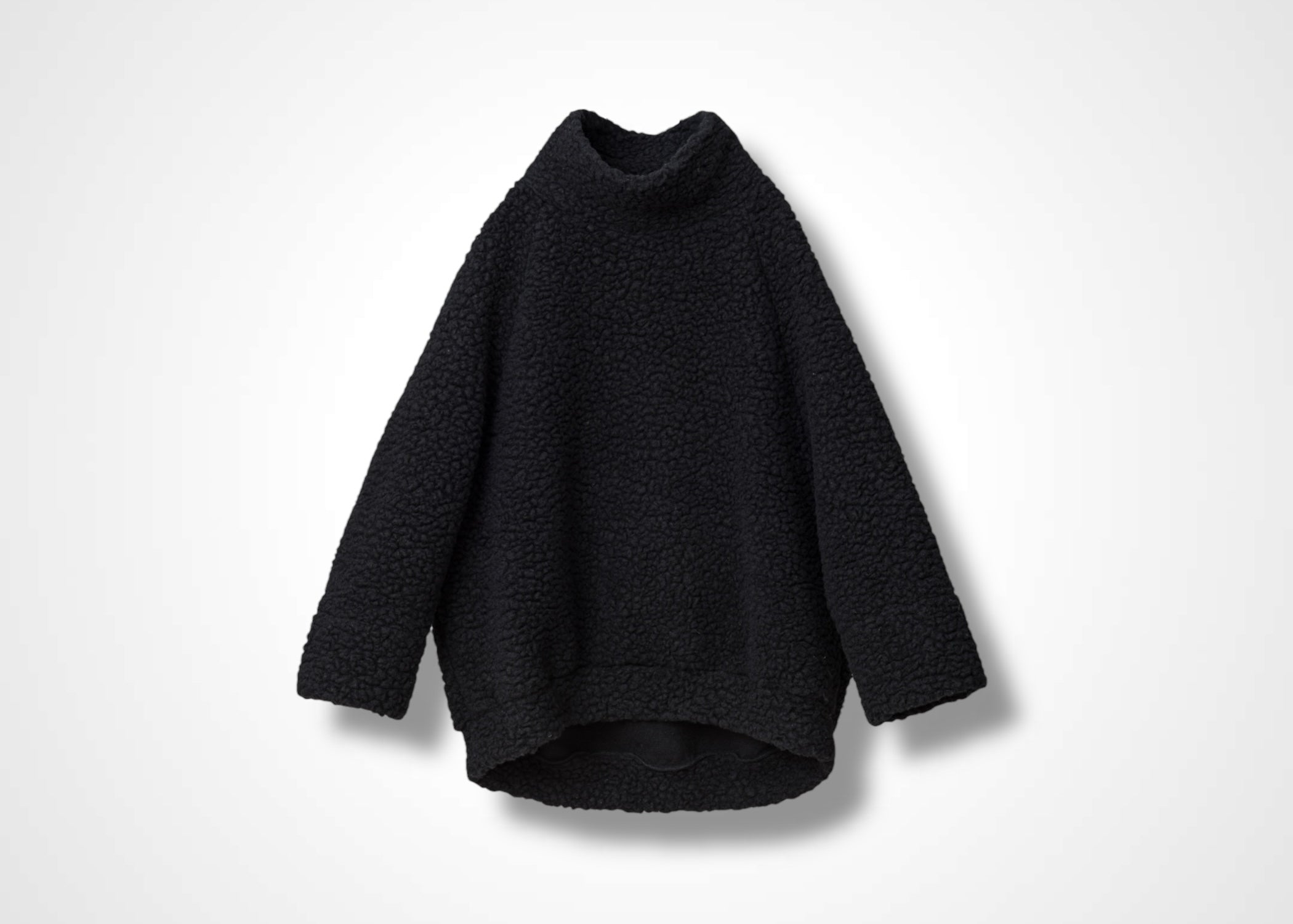 58 MEGAN HIGH NECK TOP / WOOL AIRY LIGHT BOUCLE JERSEY - C13