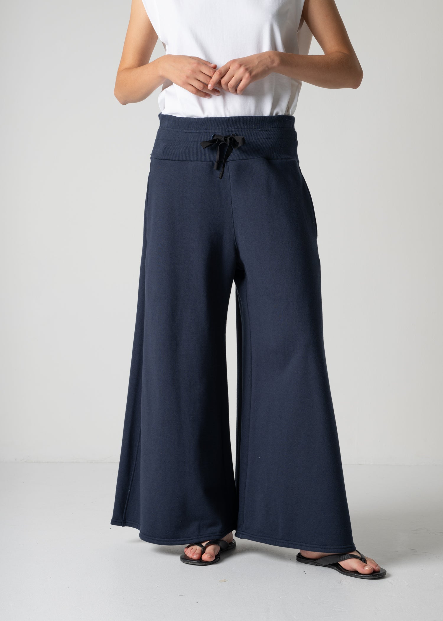 A-line trousers, navy, cog the big smoke, one size fits all, sustainable fashion, less is more, made in Japan, quiet luxury, minimalist