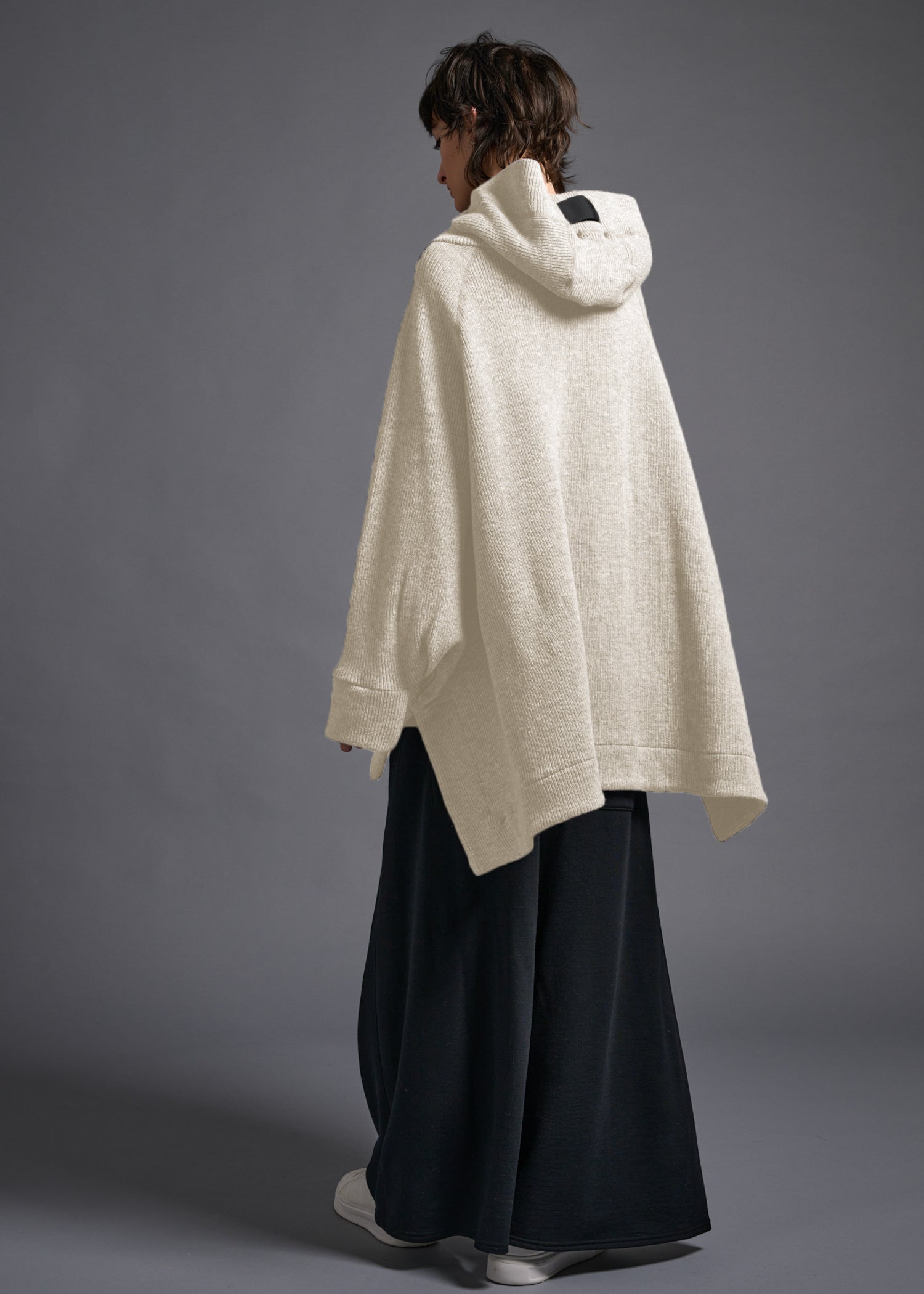 Relaxed Hoody Top, milk, cogthebigsmoke, one size fits all, sustainable fashion, less is more, made in Japan, quiet luxury, minimalist