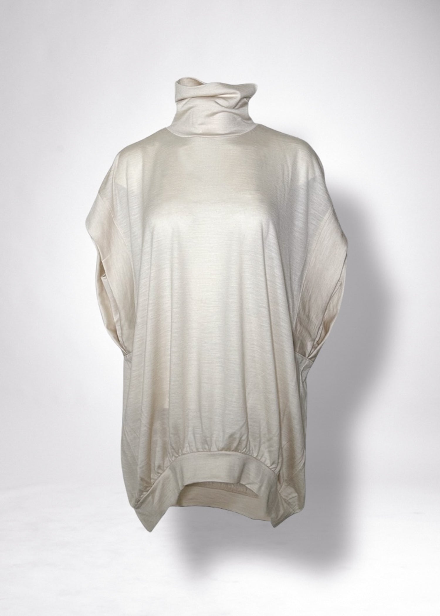 48 KENNA FRENCH HIGH-NECK TOP / HIGH GAUGE PURE WOOL JERSEY - C11