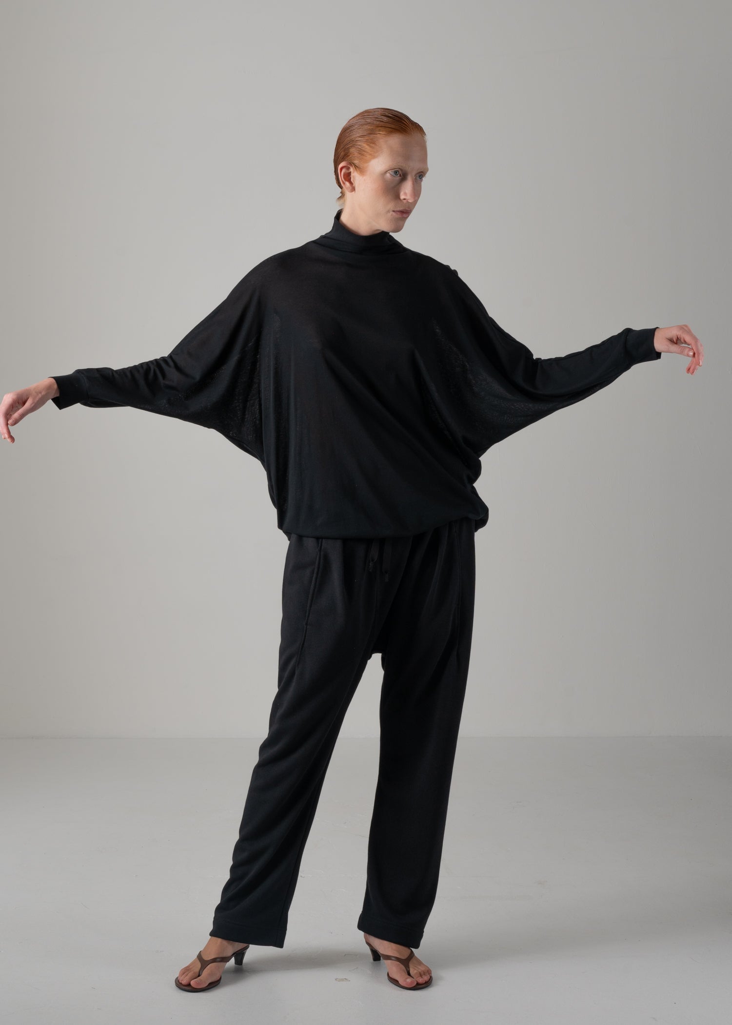 10 NAIA BOTTLE NECK TOP / SUPER LIGHT COTTON JERSEY - C14