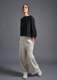 raglan sleeve short top, black, cogthebigsmoke, one size fits all, sustainable fashion, less is more, made in Japan, quiet luxury, minimalist