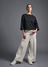 raglan sleeve short top, black, cogthebigsmoke, one size fits all, sustainable fashion, less is more, made in Japan, quiet luxury, minimalist