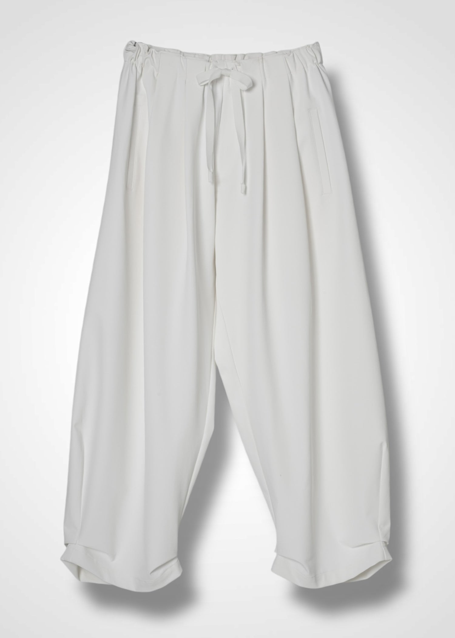NIRVANA TUCKED HEM TROUSERS, Voluminous trousers, Made in Japan