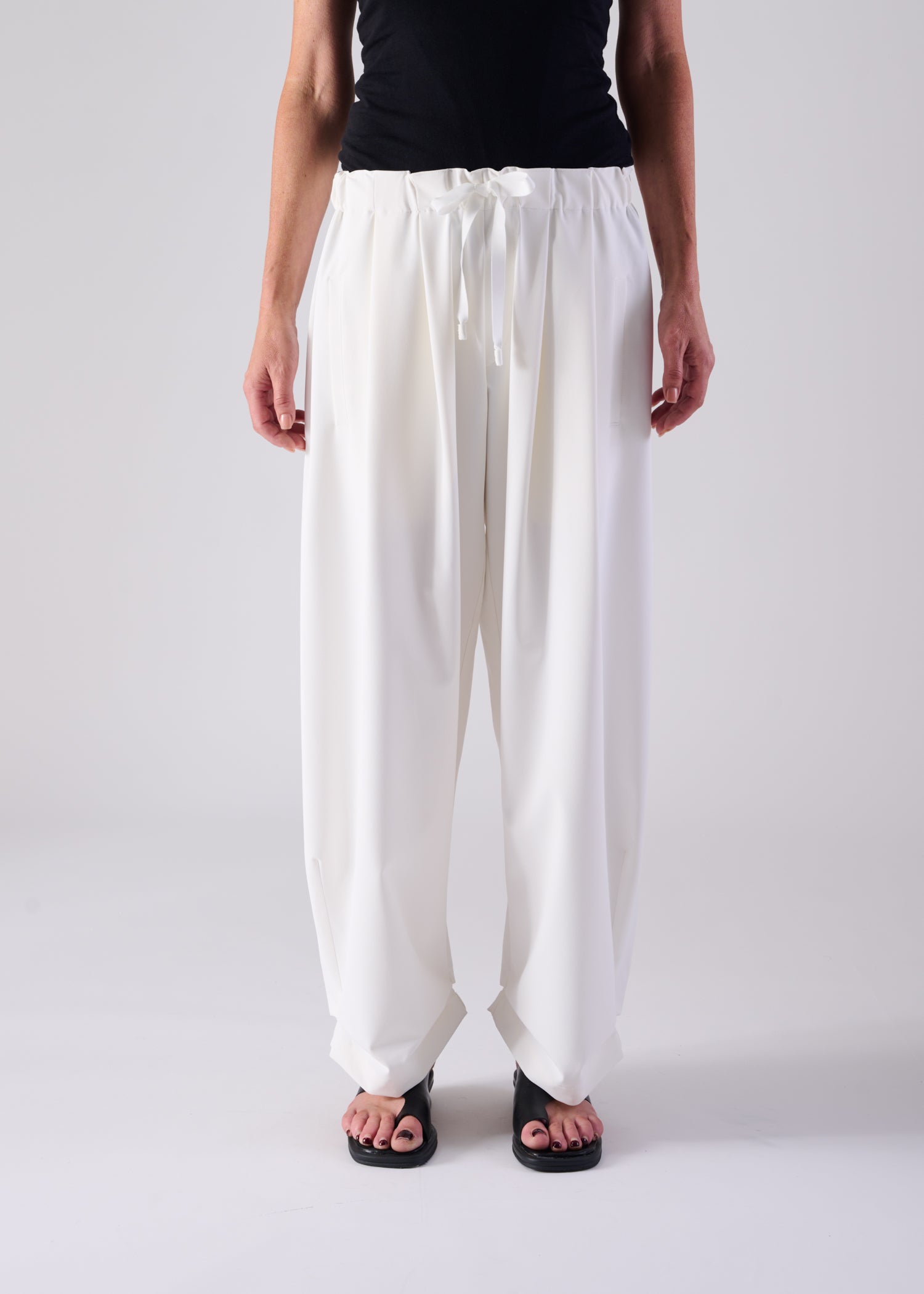 NIRVANA TUCKED HEM TROUSERS, ワイドレッグボリュームトラウザーズ