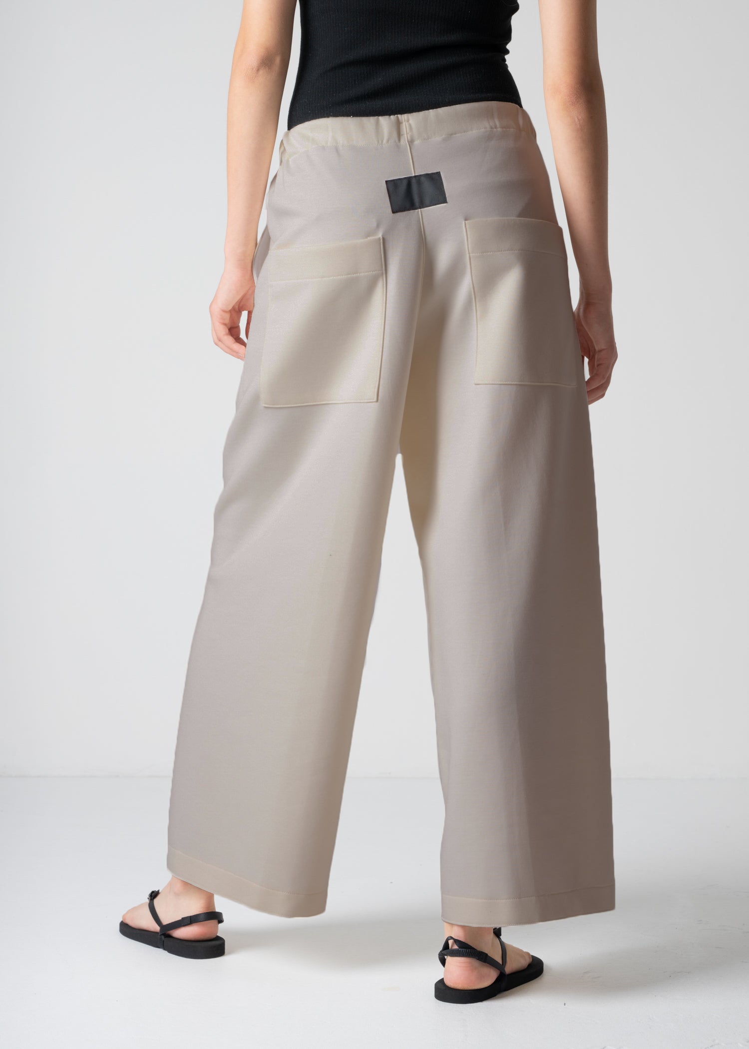 13 GENEVA WIDELEG TROUSERS / DOUBLE AIR COTTON BLEND JERSEY - C12