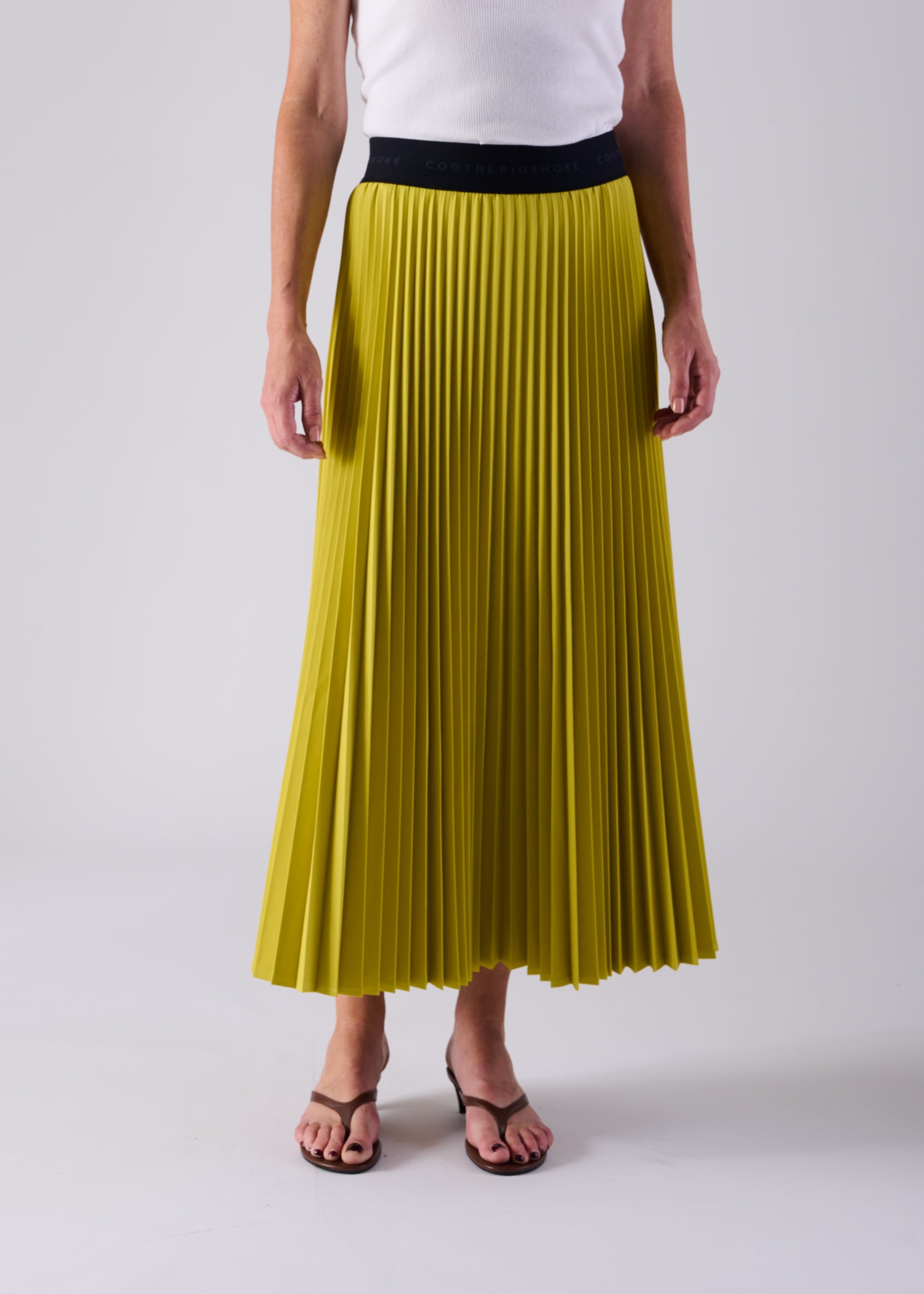 NESSA ACCORDION PLEATED SKIRT, Elasticated waistband, Made in