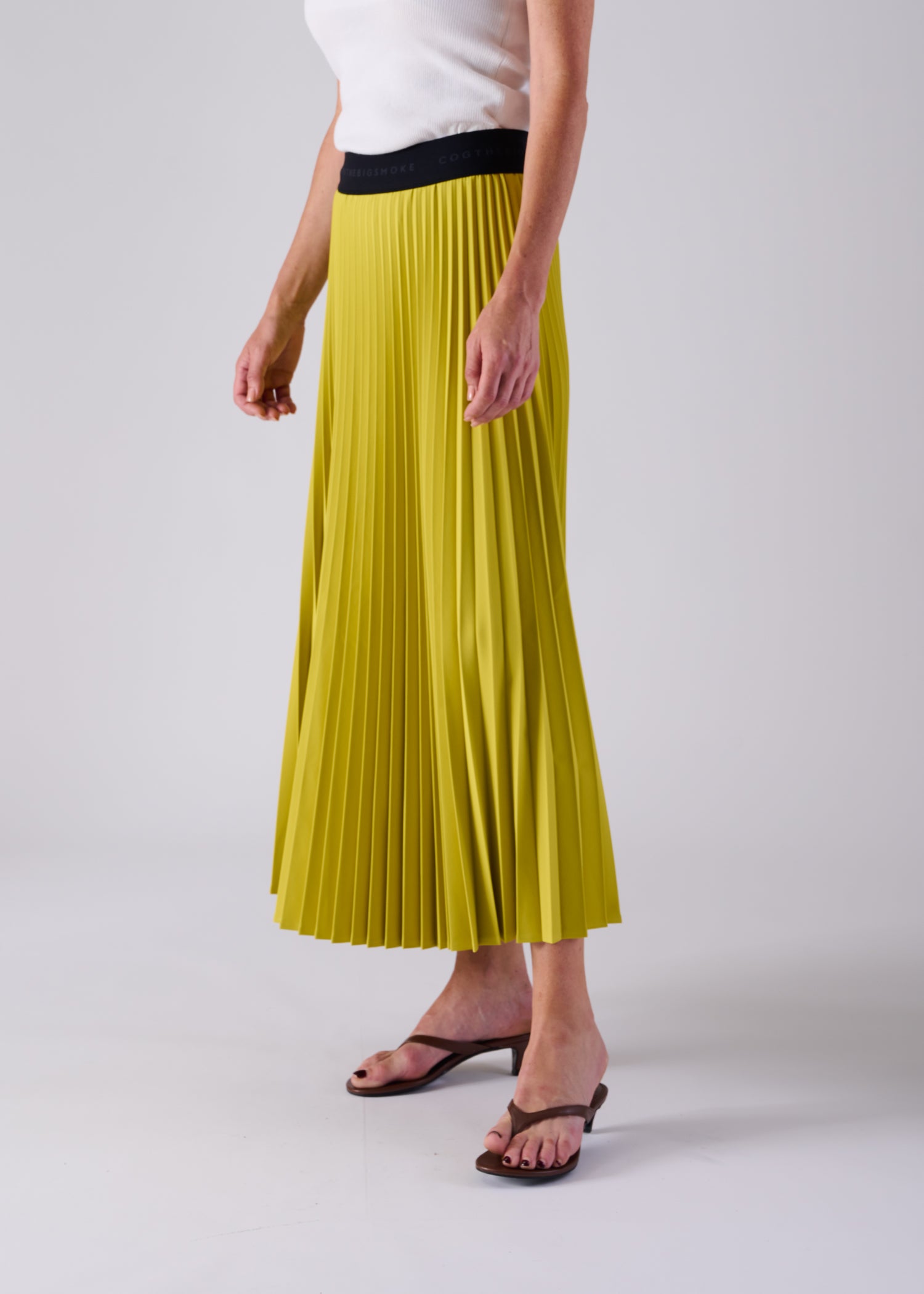 NESSA ACCORDION PLEATED SKIRT, Elasticated waistband, Made in