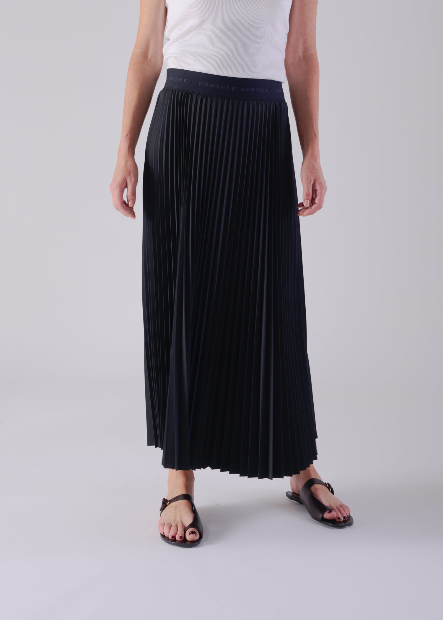 NESSA ACCORDION PLEATED SKIRT, Elasticated waistband, Made in