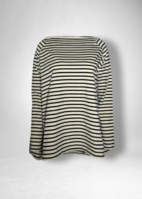 14 KAREN NARROW RAGLAN TOP / HIGH GAUGE BRETON STRIPE -C11