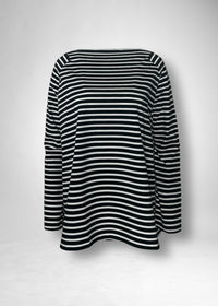 14 KAREN NARROW RAGLAN TOP / HIGH GAUGE BRETON STRIPE -C11