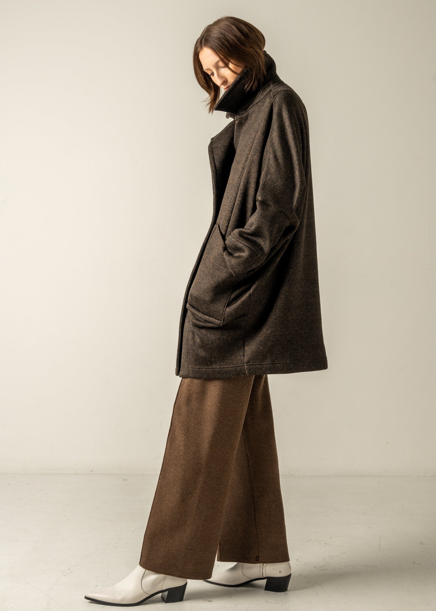 ELIZABETH PENTAGON COAT / HERRINGBONE FLEECE - C9