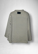 15 KAMILA WIDE SLEEVE T-SHIRT / HIGH GAUGE BRETON STRIPE - C11