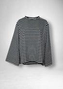 15 KAMILA WIDE SLEEVE T-SHIRT / HIGH GAUGE BRETON STRIPE - C11