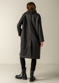 IMAN DOUBLE-BREAST COAT / HERRINGBONE FLEECE - C9