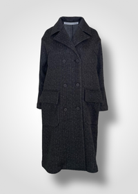 IMAN DOUBLE-BREAST COAT / HERRINGBONE FLEECE - C9