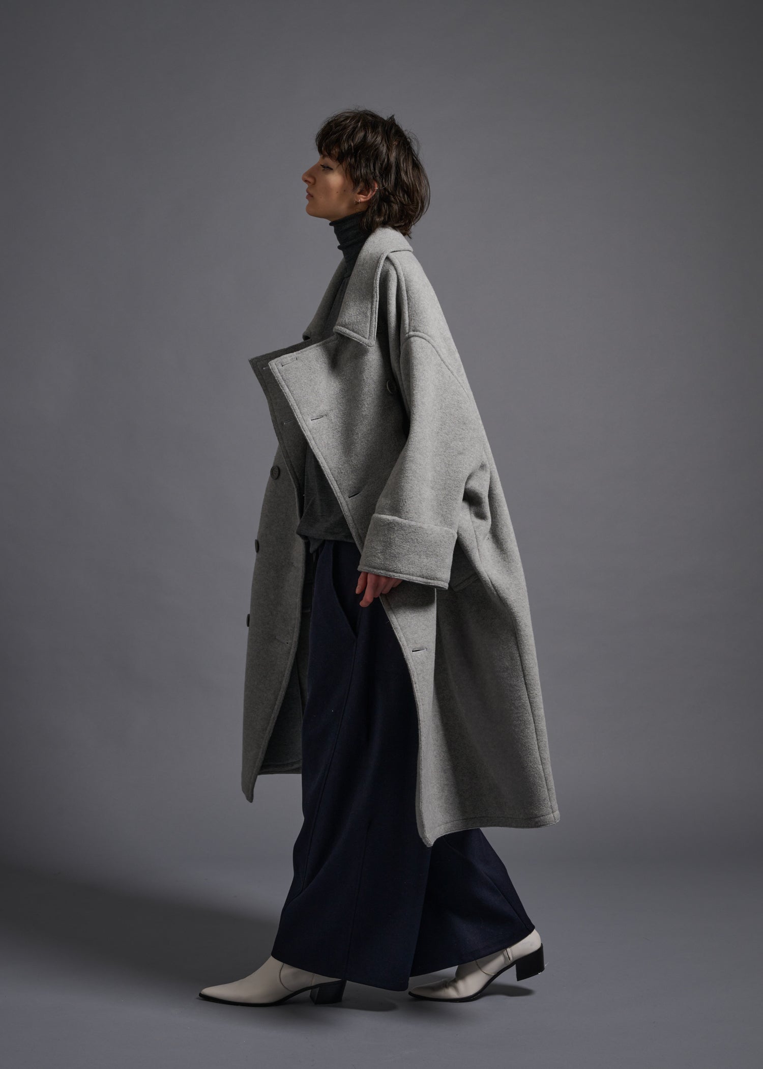 16 MARIE OVERSIZED COAT / WOOL MIX SHAGGY DOUBLE FACE - C13