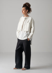 16 NIKKI COLLARLESS JACKET / HYPER DENIM JERSEY - C14