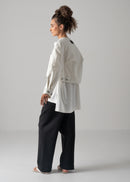 16 NIKKI COLLARLESS JACKET / HYPER DENIM JERSEY - C14