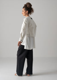 16 NIKKI COLLARLESS JACKET / HYPER DENIM JERSEY - C14