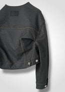 16 NIKKI COLLARLESS JACKET / HYPER DENIM JERSEY - C14