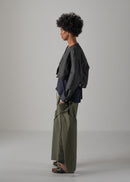 16 NIKKI COLLARLESS JACKET / HYPER DENIM JERSEY - C14