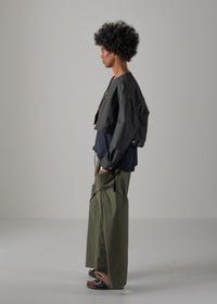 16 NIKKI COLLARLESS JACKET / HYPER DENIM JERSEY - C14