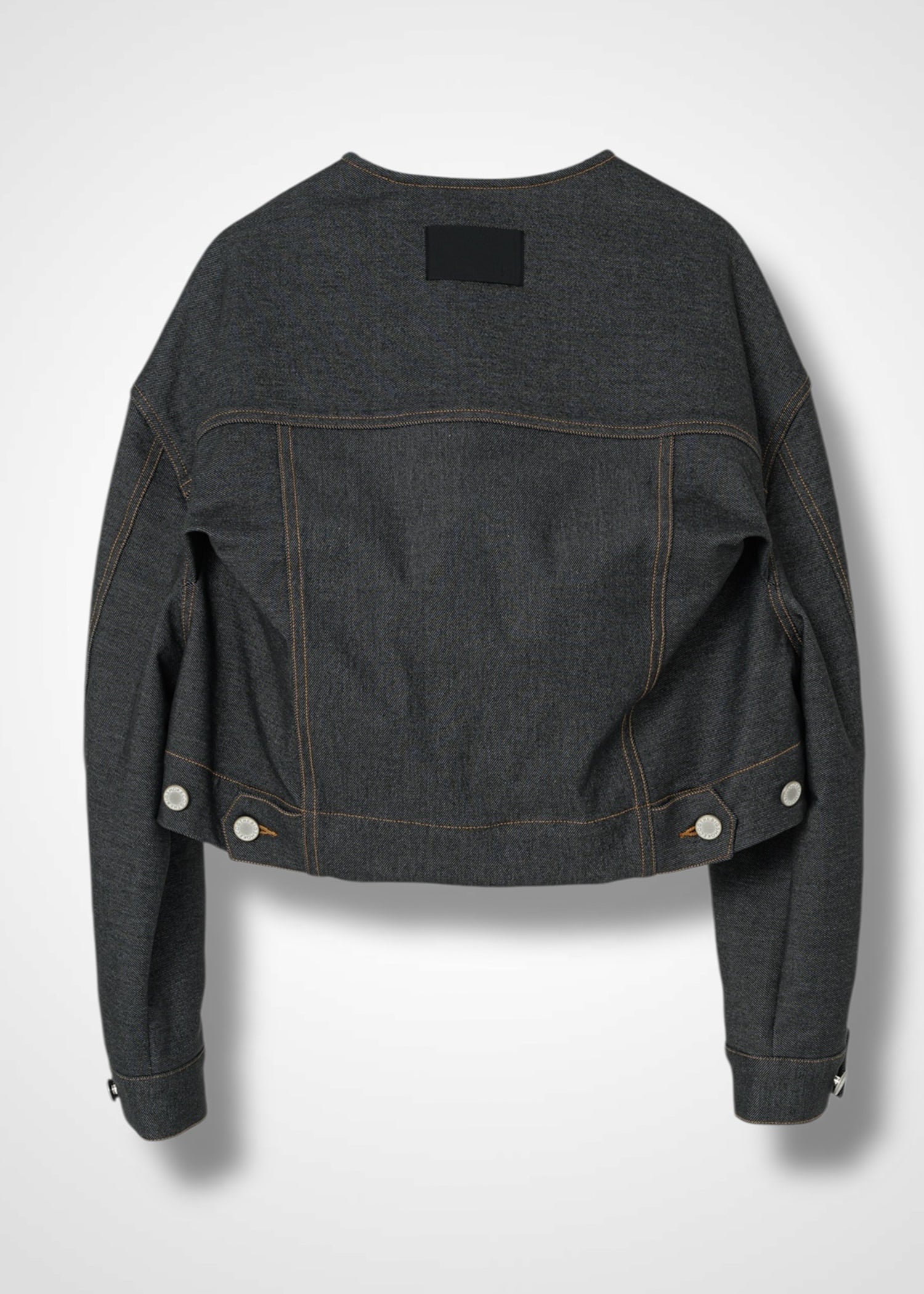 NIKKI COLLARLESS JACKET, Denim-like Jacket, Made in Japan
