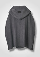 17 ORNELLA HOODED WRAP COAT / SUPER120S PURE WOOL SPONGY JERSEY - C15