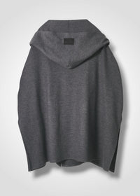 17 ORNELLA HOODED WRAP COAT / SUPER120S PURE WOOL SPONGY JERSEY - C15