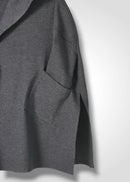 17 ORNELLA HOODED WRAP COAT / SUPER120S PURE WOOL SPONGY JERSEY - C15