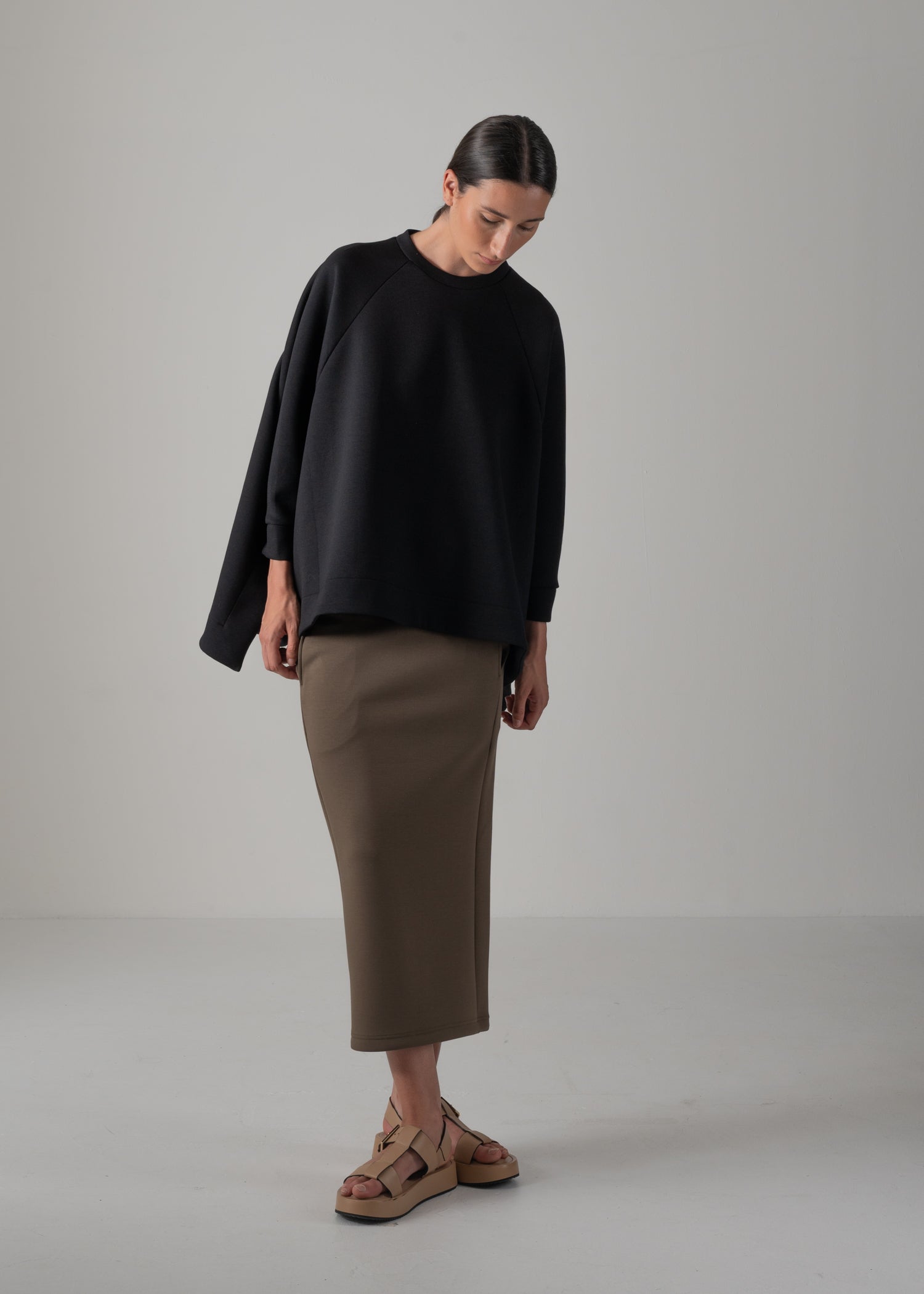 DAISY TOP, サイドスリットスウェットトップ, Made in Japan