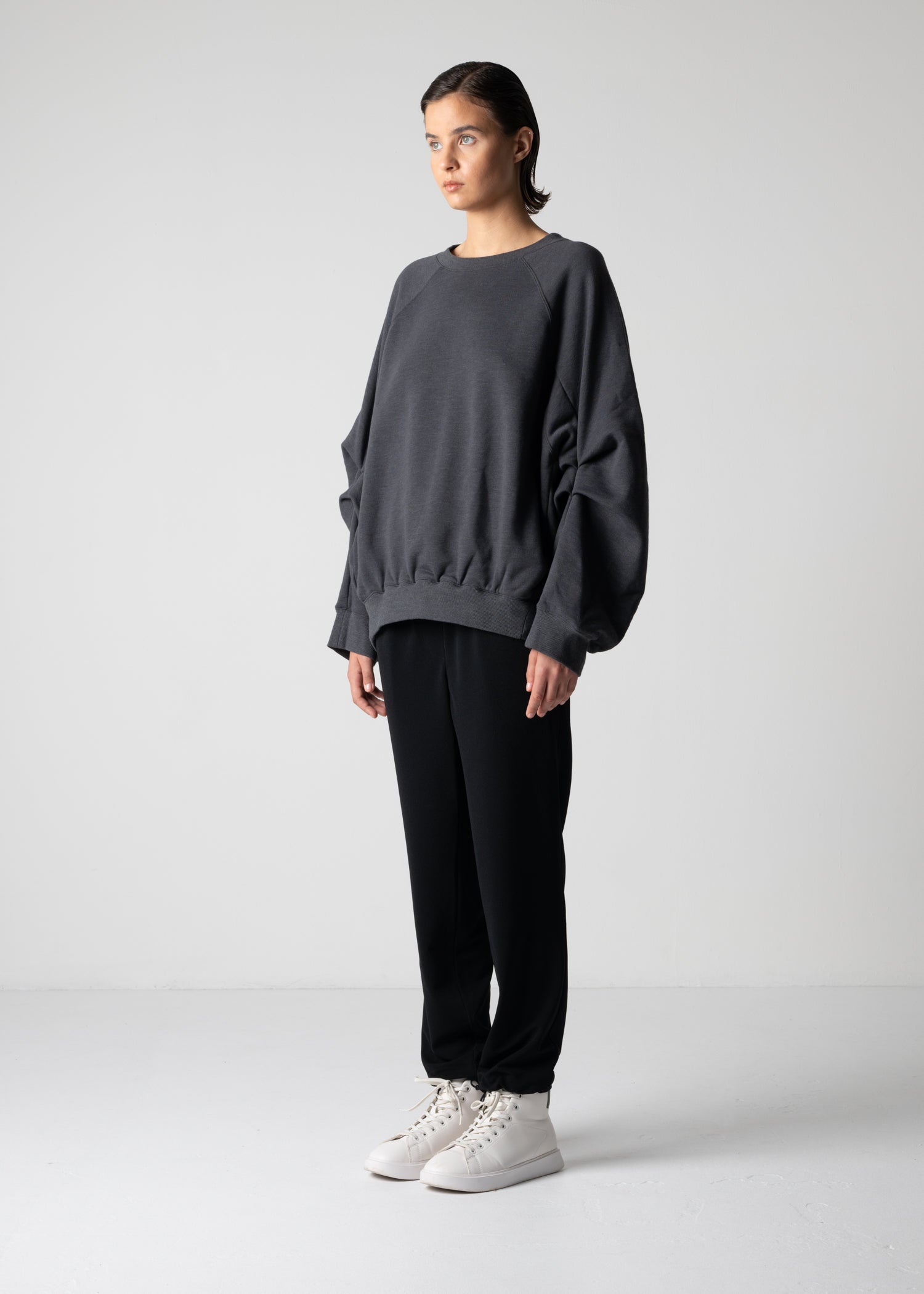 18 LEILA WIDE CUFF SWEAT SHIRT / HEAVT TERRY - C12