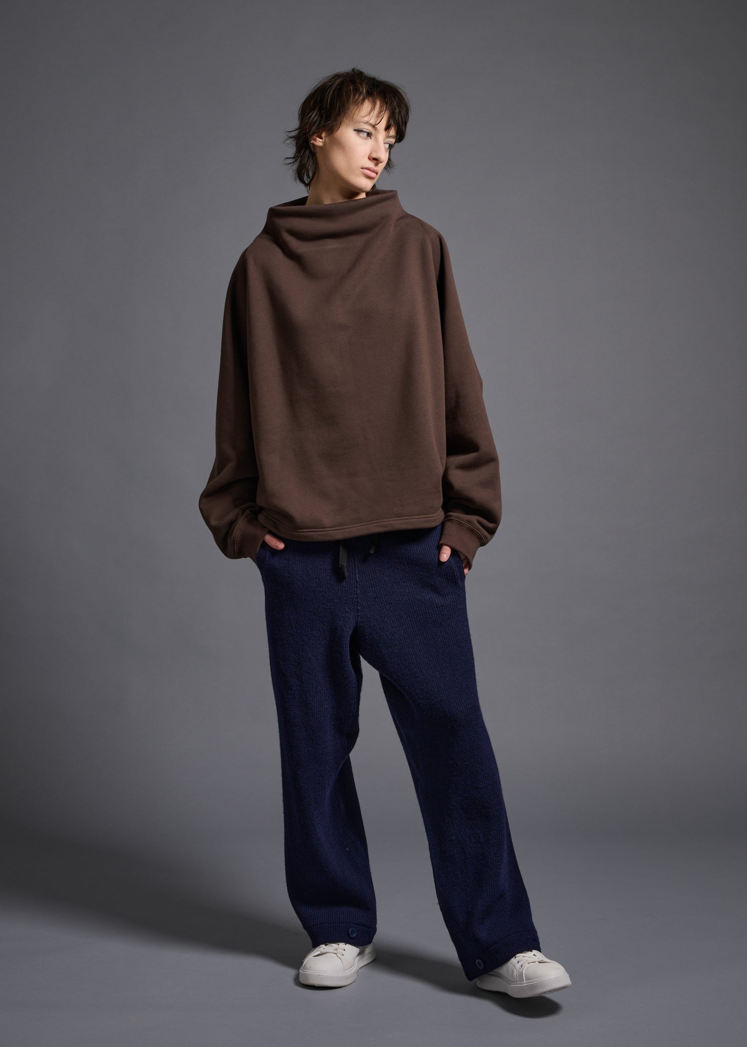 18 MELINA BOTTLE NECK SWEATSHIRT / HEAVY FRENCH TERRY - C13