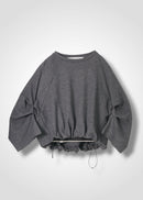 18 ORLY TUCKED SLEEVE TOP / SUPER120S PURE WOOL SPONGY JERSEY - C15