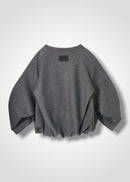 18 ORLY TUCKED SLEEVE TOP / SUPER120S PURE WOOL SPONGY JERSEY - C15