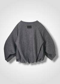 18 ORLY TUCKED SLEEVE TOP / SUPER120S PURE WOOL SPONGY JERSEY - C15