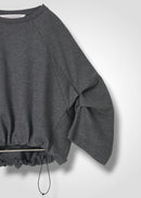18 ORLY TUCKED SLEEVE TOP / SUPER120S PURE WOOL SPONGY JERSEY - C15