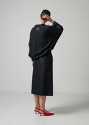 18 ORLY TUCKED SLEEVE TOP / SUPER120S PURE WOOL SPONGY JERSEY - C15