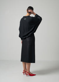 18 ORLY TUCKED SLEEVE TOP / SUPER120S PURE WOOL SPONGY JERSEY - C15