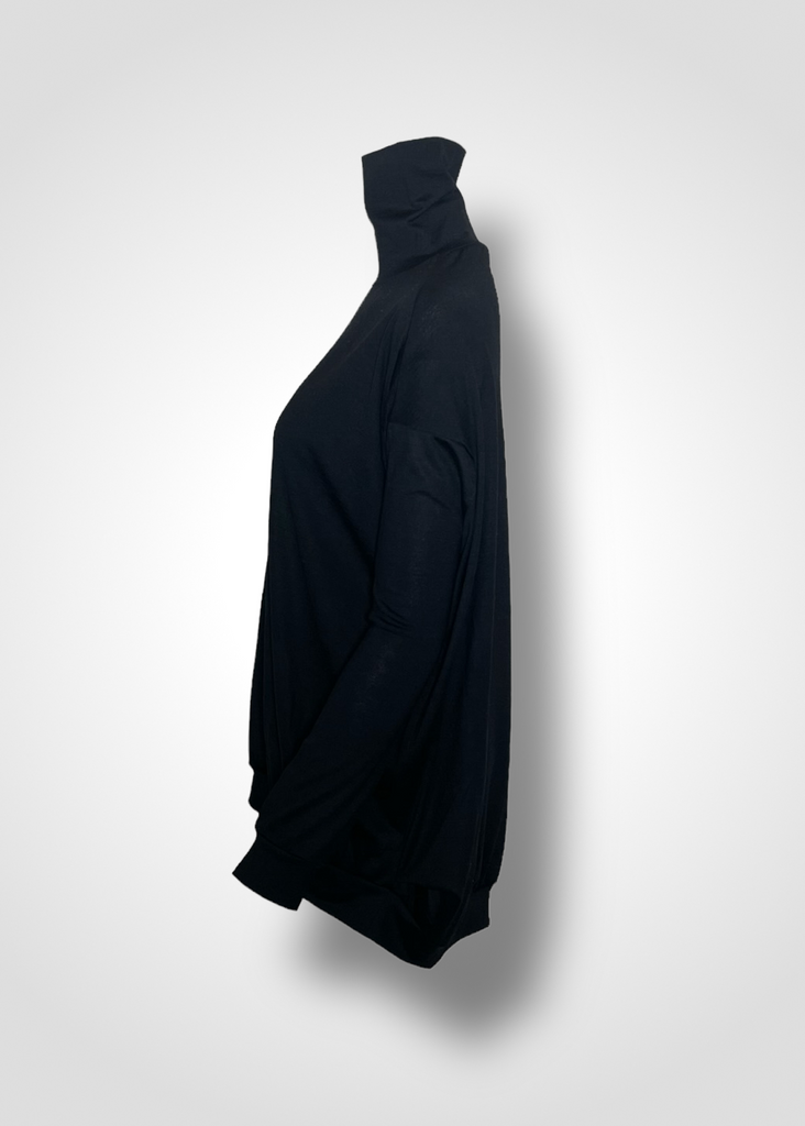 IVA NARROW SLEEVE HIGH-NECK / SUPER100 WOOL JERSEY - C9